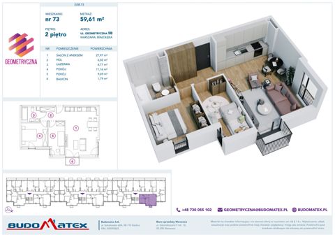Plan 3 pok. 60m²