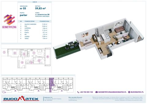 Plan 3 pok. 60m²