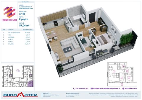 Plan 3 pok. 57m²