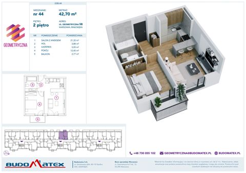 Plan 2 pok. 43m²