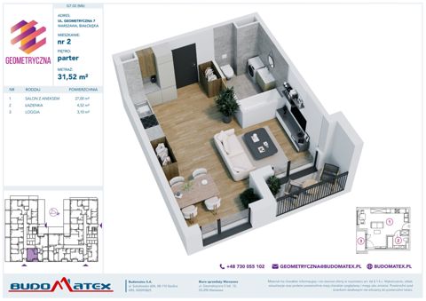 Plan 1 pok. 32m²