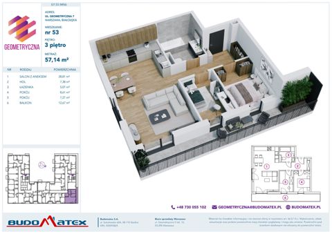 Plan 3 pok. 57m²