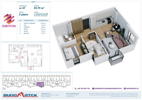 Plan 3 pok. 60m²