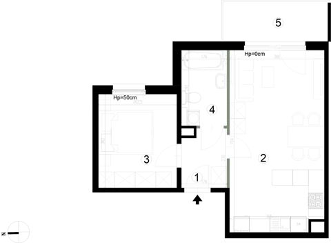 Plan 2 pok. 45m²