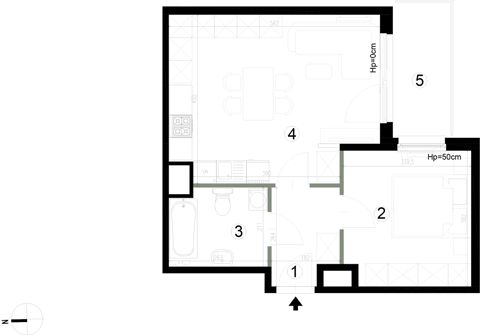 Plan 2 pok. 45m²