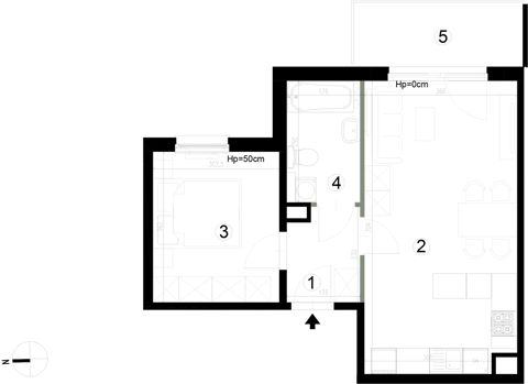 Plan 2 pok. 45m²