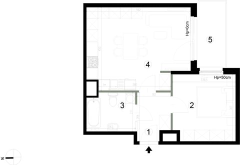 Plan 2 pok. 45m²