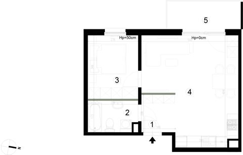 Plan 2 pok. 44m²