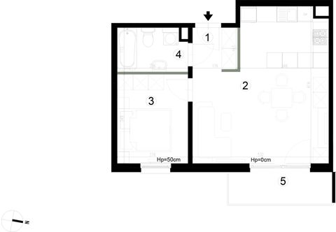 Plan 2 pok. 44m²