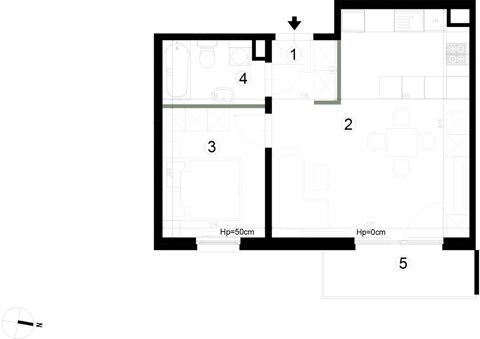 Plan 2 pok. 44m²