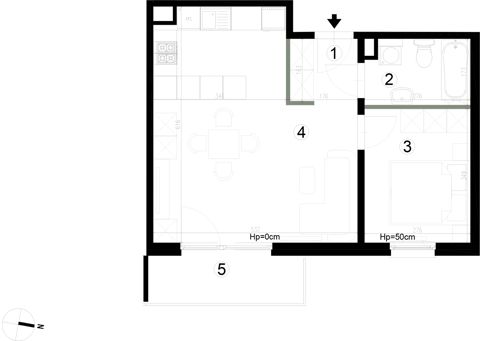 Plan 2 pok. 44m²