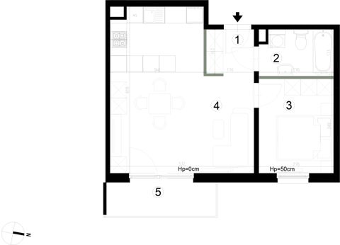 Plan 2 pok. 44m²