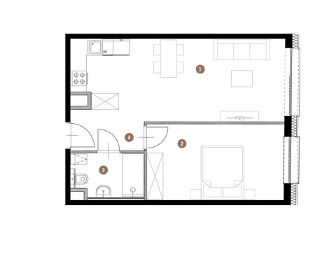 Plan 2 pok. 46m²