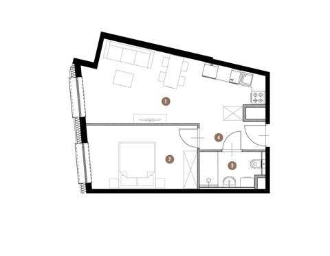 Plan 2 pok. 42m²
