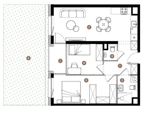 Plan 3 pok. 57m²