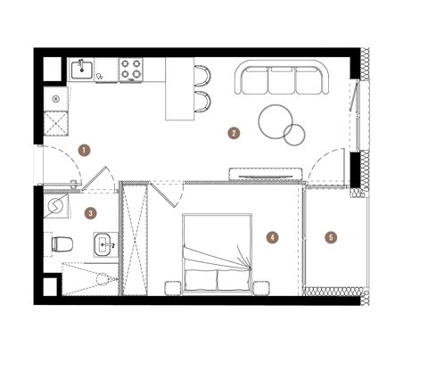 Plan 2 pok. 39m²
