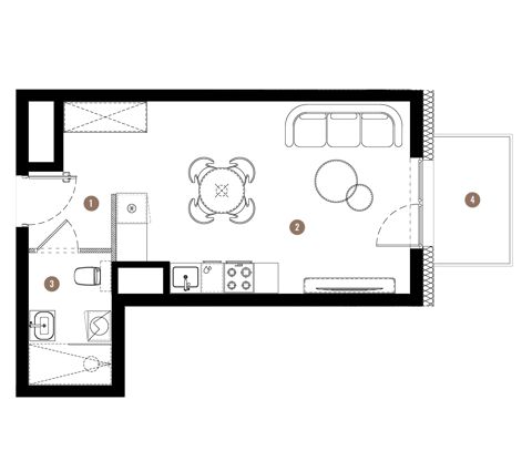 Plan 1 pok. 29m²