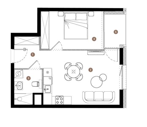 Plan 2 pok. 42m²