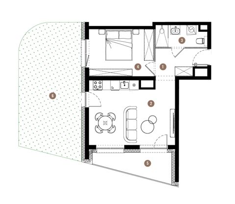 Plan 2 pok. 44m²