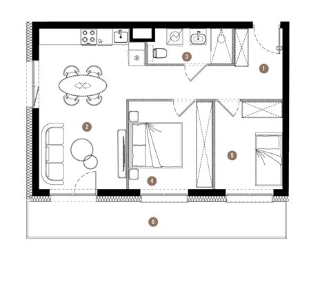 Plan 3 pok. 52m²
