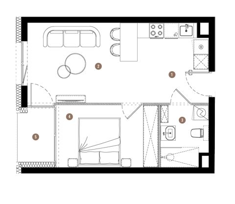 Plan 2 pok. 38m²