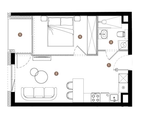 Plan 2 pok. 37m²