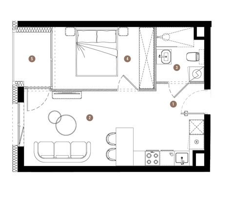 Plan 2 pok. 37m²