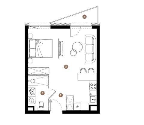 Plan 1 pok. 36m²