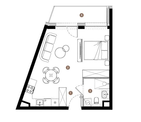 Plan 1 pok. 36m²