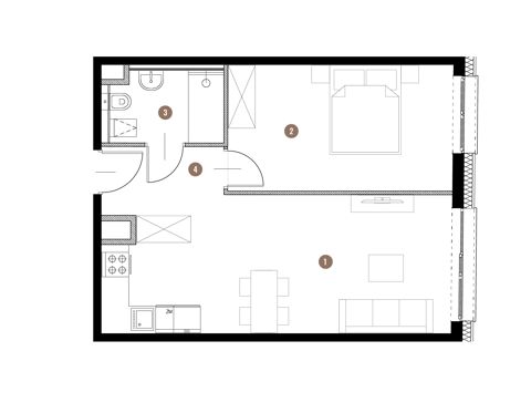 Plan 2 pok. 45m²