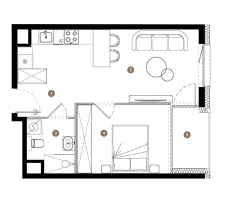 Plan 2 pok. 38m²