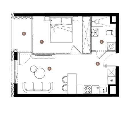 Plan 2 pok. 39m²