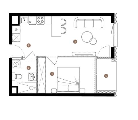 Plan 2 pok. 39m²