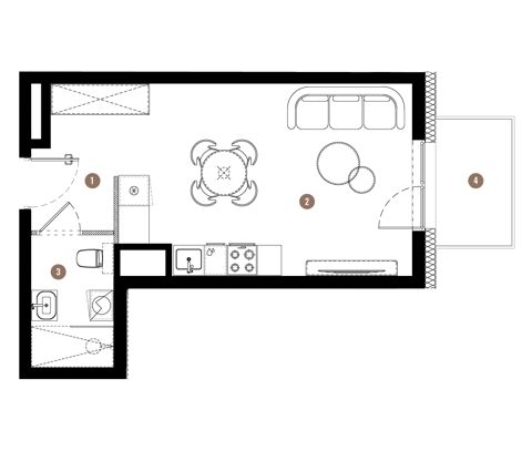 Plan 1 pok. 30m²