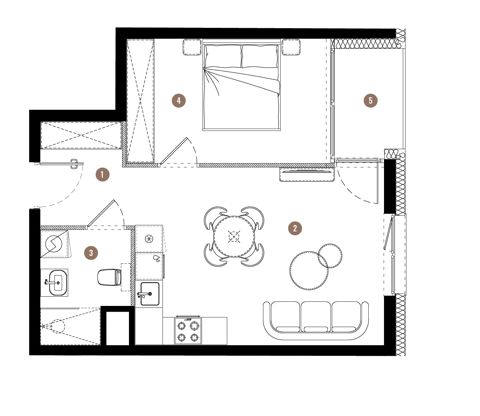 Plan 2 pok. 42m²