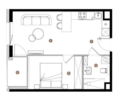 Plan 2 pok. 39m²