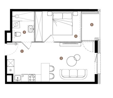 Plan 2 pok. 38m²
