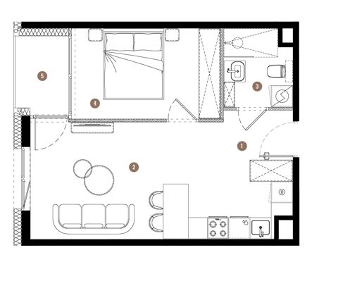 Plan 2 pok. 39m²