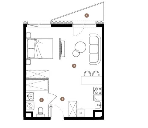 Plan 1 pok. 37m²