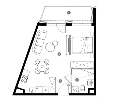 Plan 1 pok. 37m²
