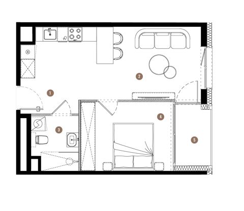 Plan 2 pok. 39m²