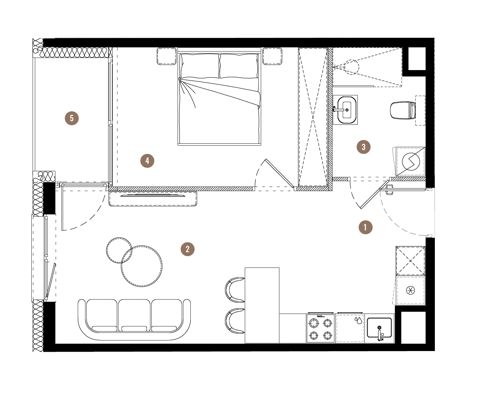 Plan 2 pok. 40m²