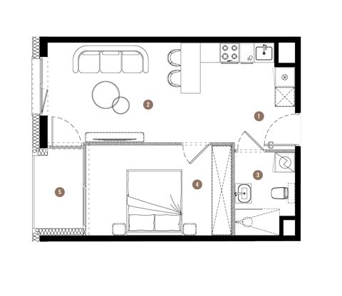 Plan 2 pok. 39m²