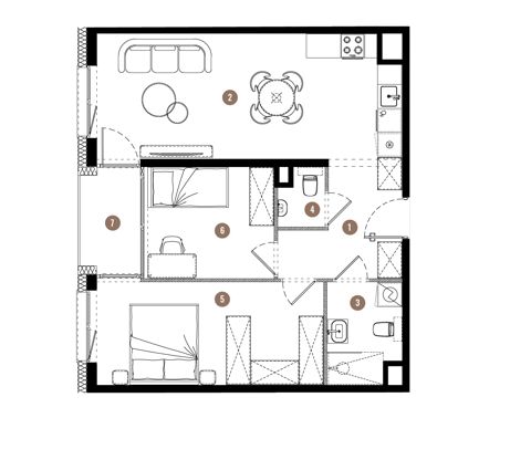 Plan 3 pok. 59m²
