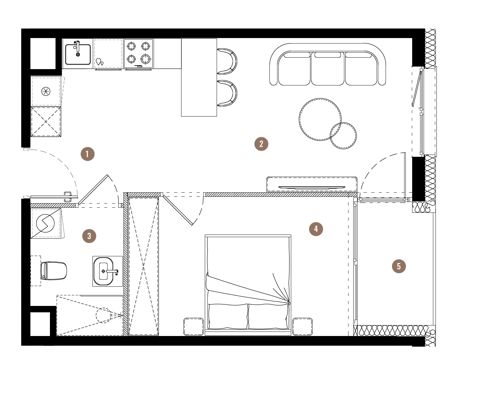 Plan 2 pok. 39m²