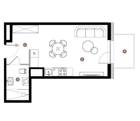 Plan 1 pok. 30m²