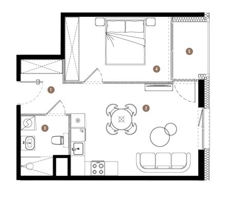 Plan 2 pok. 42m²