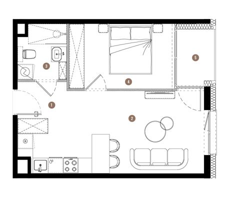 Plan 2 pok. 39m²