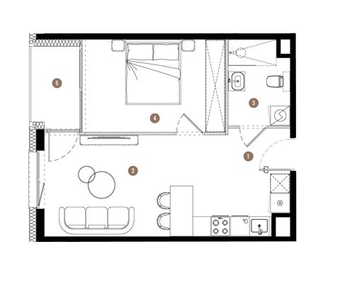 Plan 2 pok. 40m²