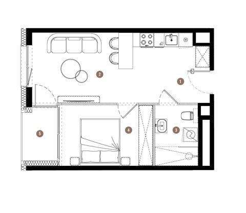 Plan 2 pok. 37m²